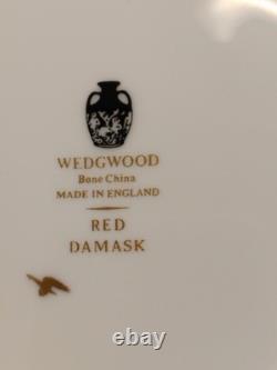 Wedgwood Bone China Red Damask Bread Butter Plates 6 Set of 11 England