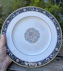 Wedgwood Bone China Runnymede Dark Blue Dinner Plates- set of 5 plates Free Ship