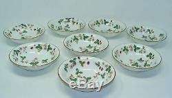 Wedgwood Bone China Wild Strawberry Set Of 8 Coupe Cereal Bowls Made In England