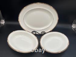 Wedgwood CAVENDISH England Bone China 3 Piece Serving Set Bowls, Platter