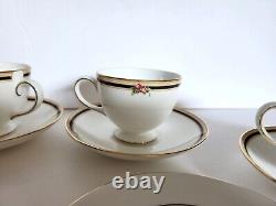 Wedgwood CLIO Bone China 20 Pc Set For 4 Plates Cups Floral Gold Bands England