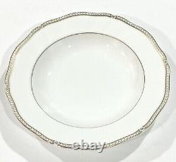 Wedgwood CROWN GOLD Rimmed Soup Bowls 9.2 Set Of 4, Bone China England 1989 New