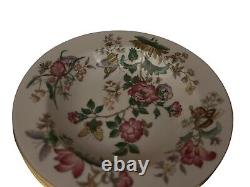 Wedgwood Charnwood Bone China Set of 8 Rimmed Soup Bowls Floral Butterflies 8