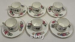 Wedgwood Charnwood Vintage Tea Set Flower Butterfly Bone China England Gold Trim