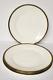 Wedgwood Chester Dinner Plates Green & Gold Bone China England Set of 4