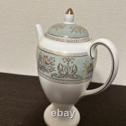 Wedgwood Coffee Pot Creamer Sugar Pot Set Columbia Sage Green Bone China England