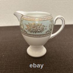 Wedgwood Coffee Pot Creamer Sugar Pot Set Columbia Sage Green Bone China England