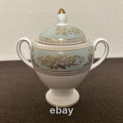Wedgwood Coffee Pot Creamer Sugar Pot Set Columbia Sage Green Bone China England
