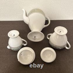 Wedgwood Coffee Pot Creamer Sugar Pot Set Columbia Sage Green Bone China England
