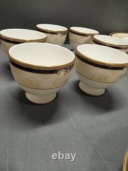 Wedgwood Cornucopia Bone China Dinnerware Set England 1995 Gold Blue 37 Pcs