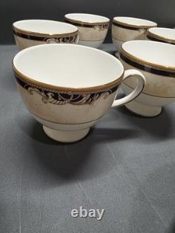 Wedgwood Cornucopia Bone China Dinnerware Set England 1995 Gold Blue 37 Pcs