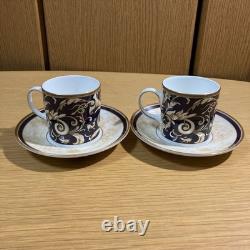 Wedgwood Cornucopia Cup Saucer Set Of 2 Demitasse Bone China England Collectible