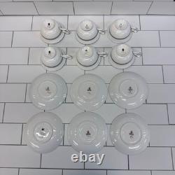 Wedgwood Dinner Set Florentine Turquoise Bone China Dishes, Service For 6 1970s