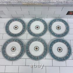 Wedgwood Dinner Set Florentine Turquoise Bone China Dishes, Service For 6 1970s