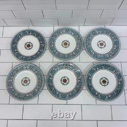 Wedgwood Dinner Set Florentine Turquoise Bone China Dishes, Service For 6 1970s