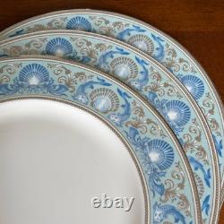 Wedgwood Dolphins Blue Dinner Plate 27cm Set of 3 Bone China England withBox