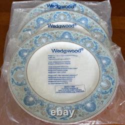 Wedgwood Dolphins Blue Dinner Plate 27cm Set of 3 Bone China England withBox
