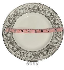 Wedgwood Dolphins Set of (12) 9 Salad Plates Bone China England Platinum Trim