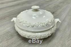 Wedgwood Embossed Queensware, 49 PIECE SET, White Antique China, Etruria England