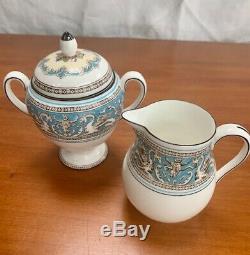 Wedgwood England Bone China Tea/Coffee Set 6 Teacups/Saucers, Sugar with Lid, C
