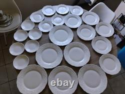 Wedgwood England Dinnerware Set Service for 6 24 Pieces White Plates