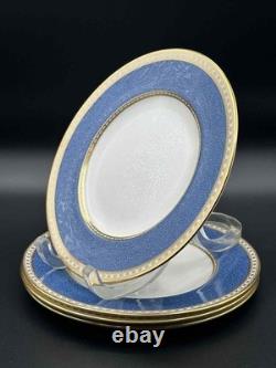 Wedgwood England W2376 Blue Gold 8 Salad Plates Set of 4 Bone China