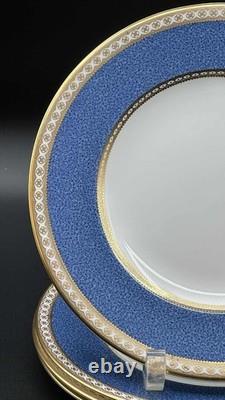 Wedgwood England W2376 Blue Gold 8 Salad Plates Set of 4 Bone China