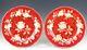 Wedgwood England W2488 TONQUIN RUBY 10-7/8 DINNER PLATES Set of 2
