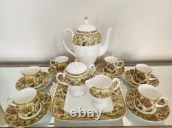 Wedgwood Floral Tapestry 16 Piece Bone China Coffee Set Made in England