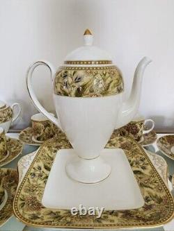 Wedgwood Floral Tapestry 16 Piece Bone China Coffee Set Made in England