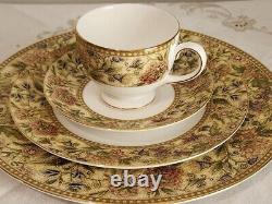 Wedgwood Floral Tapestry 4 Piece Place Setting Made in England Bone China Unused