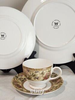 Wedgwood Floral Tapestry 4 Piece Place Setting Made in England Bone China Unused