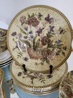 Wedgwood Floral Tapestry 41 Piece Bone China Dinner Set Made in England