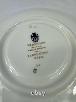 Wedgwood Florentine Marine Blue Set of 12 Tea Cups & Saucers Fine Bone China