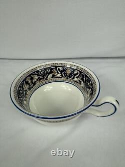 Wedgwood Florentine Marine Blue Set of 12 Tea Cups & Saucers Fine Bone China