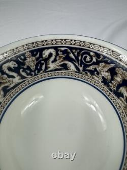 Wedgwood Florentine Marine Blue Set of 12 Tea Cups & Saucers Fine Bone China