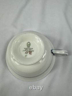 Wedgwood Florentine Marine Blue Set of 12 Tea Cups & Saucers Fine Bone China