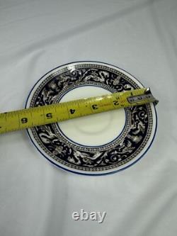 Wedgwood Florentine Marine Blue Set of 12 Tea Cups & Saucers Fine Bone China