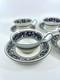 Wedgwood Florentine W1956 Blue Navy Cup & Saucer Set of 4 Bone China England