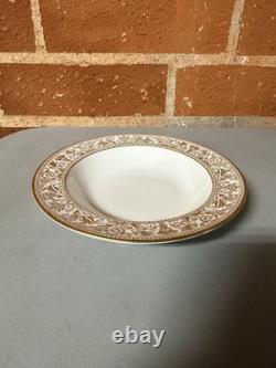 Wedgwood Gold Florentine 8 Soup Bowls Bone China England Set of 2