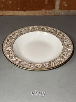 Wedgwood Gold Florentine 8 Soup Bowls Bone China England Set of 2
