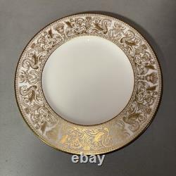 Wedgwood Gold Florentine Dinner Plates 11 Bone China England Set of 4