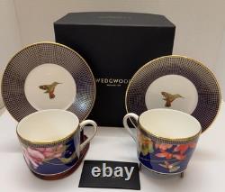 Wedgwood Hummingbird Tea Cup & Saucer Blue Dinnerware England New With Box Lot 2