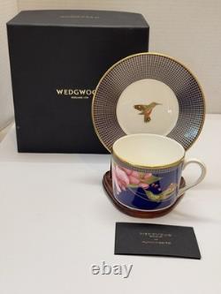 Wedgwood Hummingbird Tea Cup & Saucer Blue Dinnerware England New With Box Lot 2