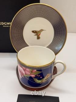 Wedgwood Hummingbird Tea Cup & Saucer Blue Dinnerware England New With Box Lot 2