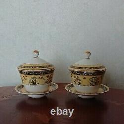Wedgwood INDIA Tea cup set of 2 WithLid Bone China Made in England Tableware