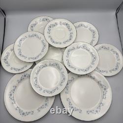 Wedgwood Josephine Bone China Set 11 Pieces Dinner Plates Saucers England Blue