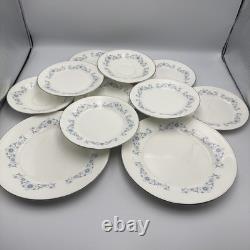Wedgwood Josephine Bone China Set 11 Pieces Dinner Plates Saucers England Blue