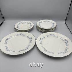 Wedgwood Josephine Bone China Set 11 Pieces Dinner Plates Saucers England Blue