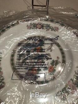 Wedgwood Kutani Crane Bone China Set Of 8 Dinner Plates England